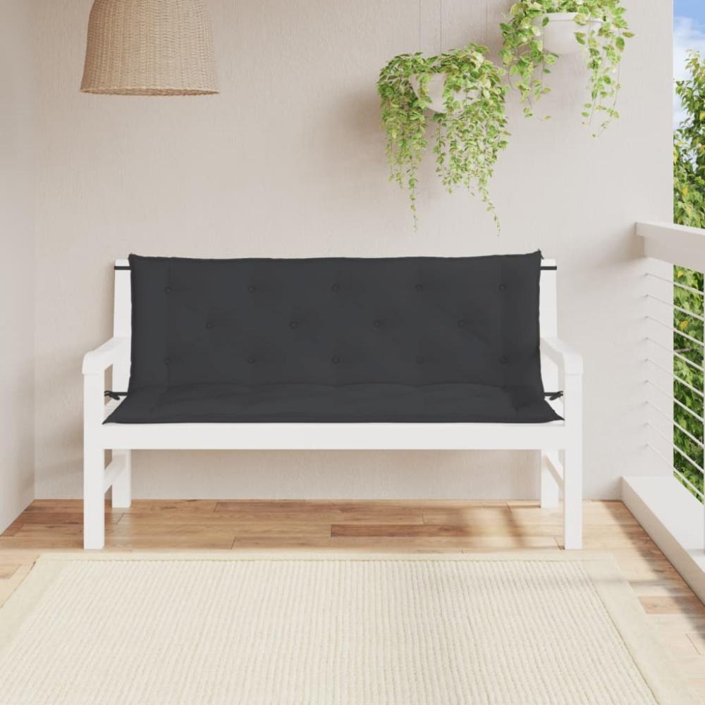 vidaXL Gartenbank-Auflagen 2 Stk. Schwarz 150x50x7 cm Oxford-Gewebe 361704 Bild 1