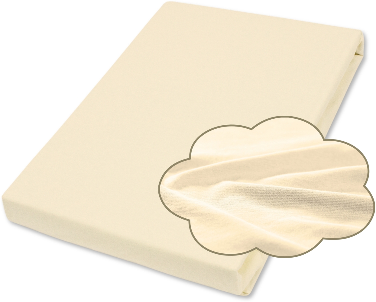 Traumhaft gut schlafen Spannbetttuch für Kinder, 100% Baumwolle, 70x140 cm, versch. Farben, Farbe: Ecru, Größe: 70 x 140 cm Bild 1