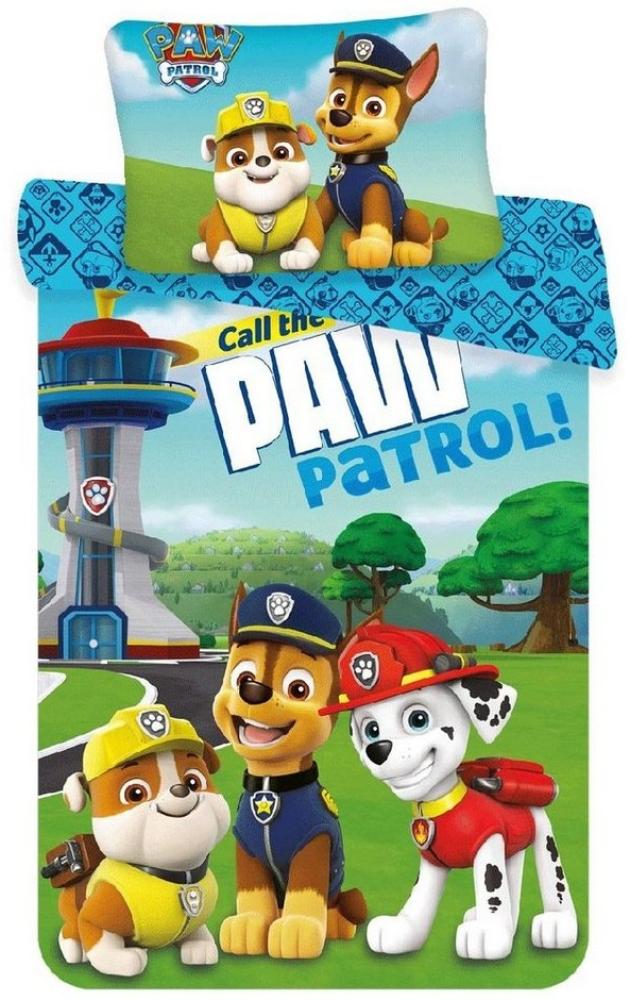 PAW PATROL Kinderbettwäsche Kinderbettwäsche Paw Patrol 100 x 135 cm 100% Baumwolle, Renforcé, 2 teilig, mit Reißverschluss Bild 1