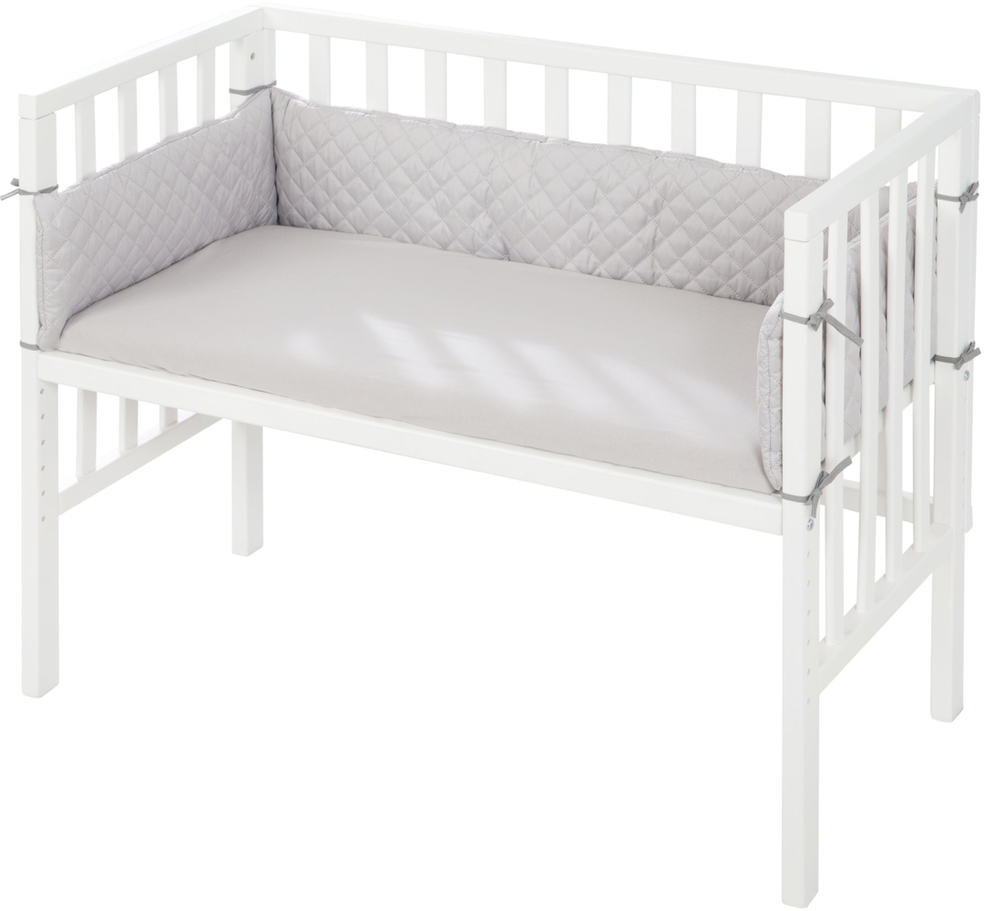 roba Beistellbett 'roba Style' grau - Matratze - Nestchen - Barriere - für alle Elternbetthöhen - Weiß Bild 1