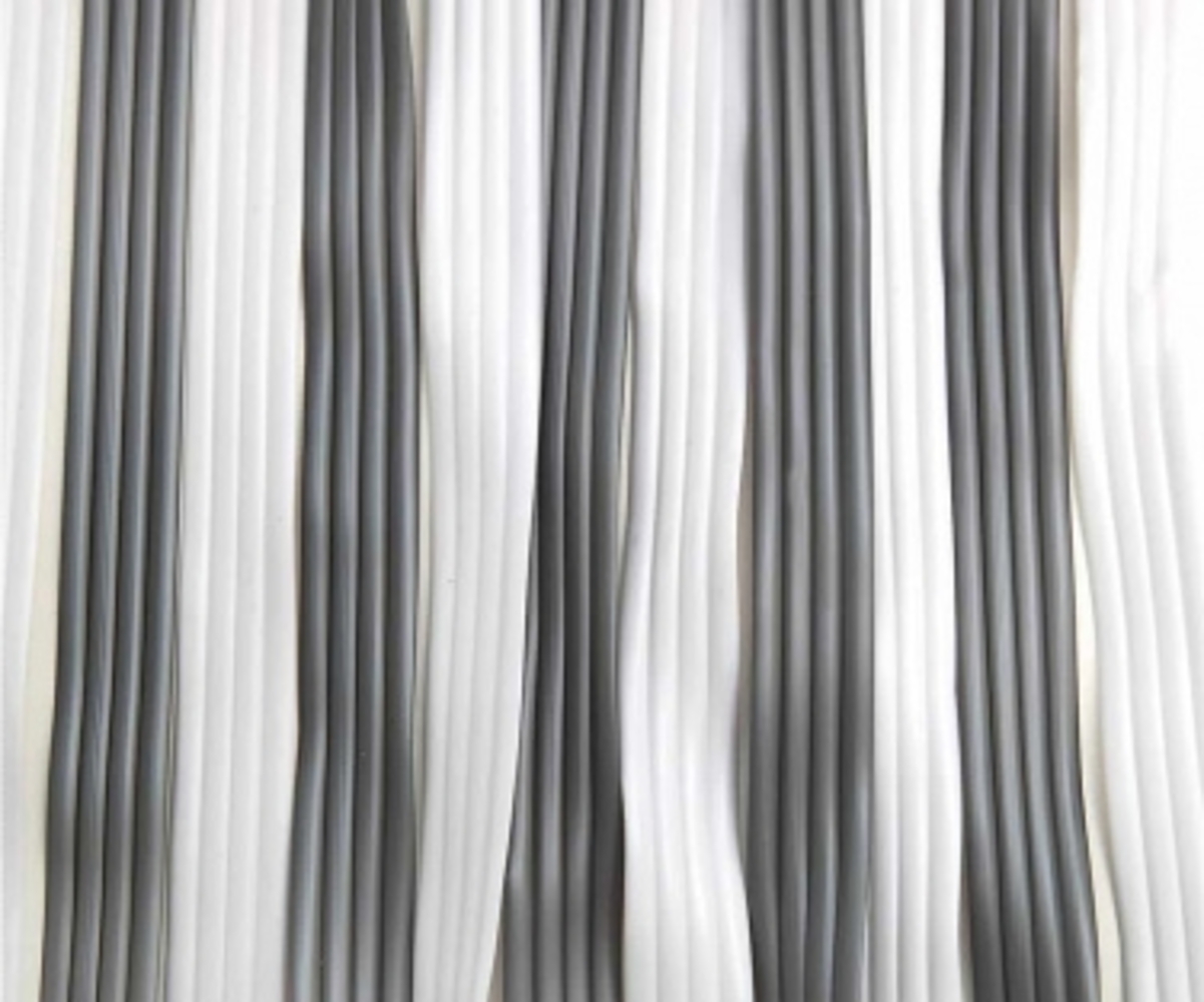 Brunner Vorhang "Ribbon" - 60 x 190 cm, silber/weiß, KST Bild 1