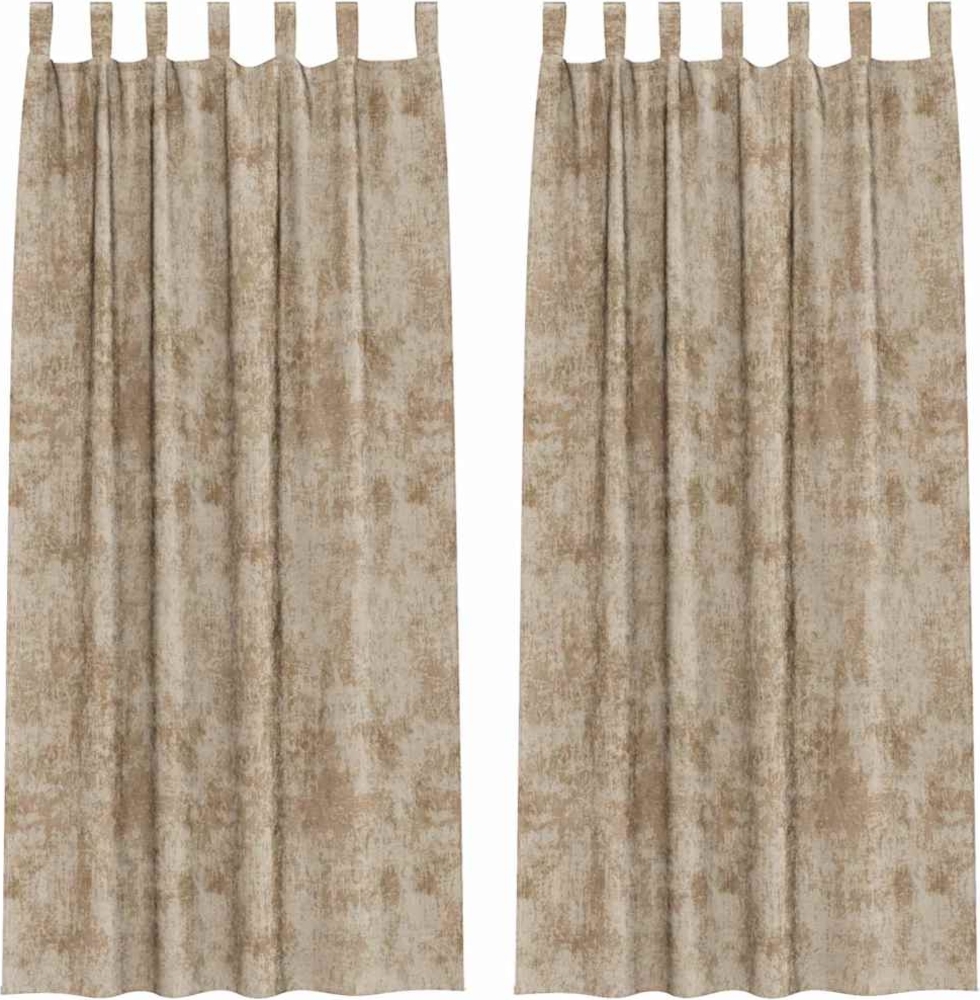 vidaXL Samtvorhänge mit Vorhängen 2 pcs Champagner 225 x 140 cm Samt 4107745 Bild 1