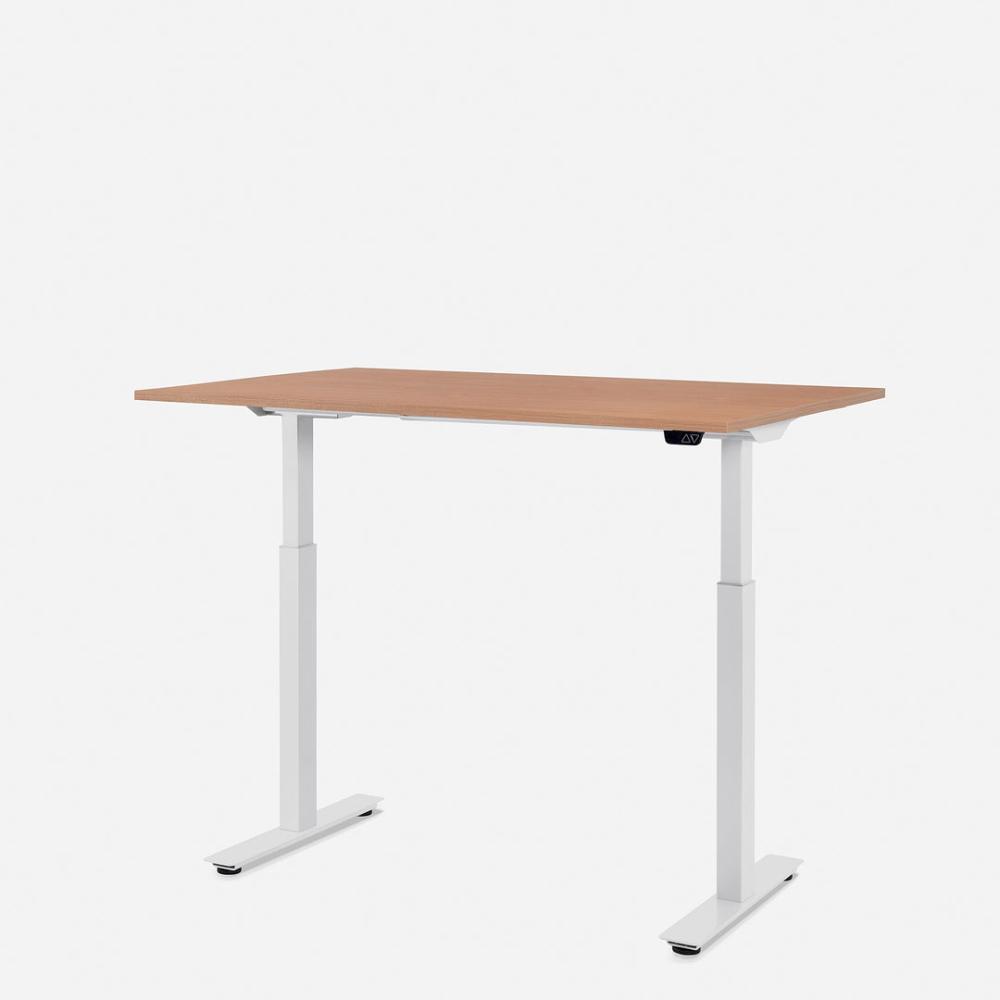 120 x 80 cm WRK21® SMART - Elmau Buche / Weiss elektrisch höhenverstellbarer Schreibtisch Bild 1