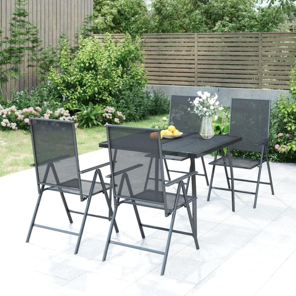 vidaXL 5-tlg. Garten-Essgruppe Anthrazit Stahl 3187978 Bild 1