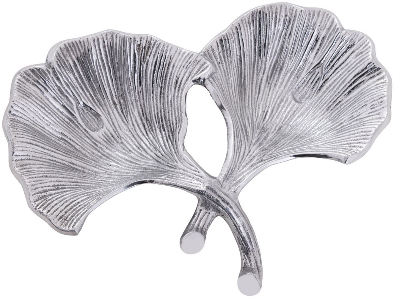 Amagohome Snackschale Dekoschale Schale Aluminium Ginkgo 2 Blatt Blattschale, Aluminium Bild 1