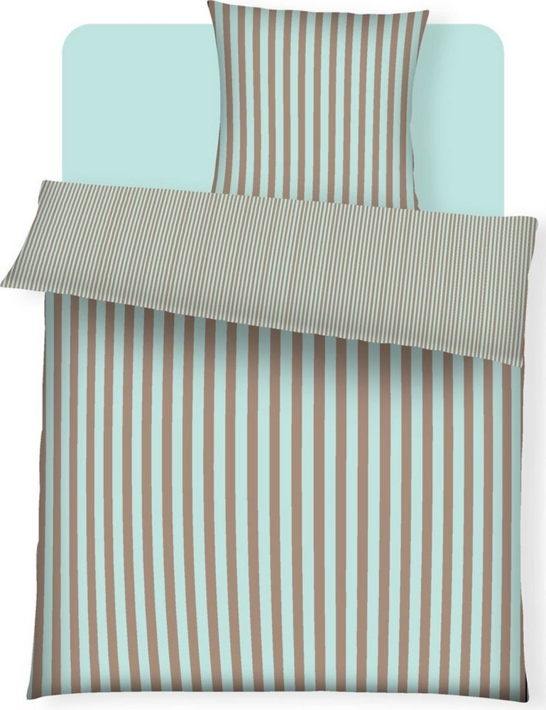 HSC Home-Style-Creation GmbH Wendebettwäsche Renforcé, 80% Baumwolle/ 20% Polyester, 2 teilig, Bettbezug und Kopfkissenbezug im Streifen-Design mit Reißverschluss. Bild 1