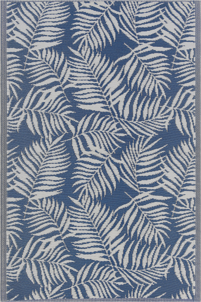 Outdoor Teppich blau 120 x 180 cm Palmenmuster Kurzflor KOTA Bild 1