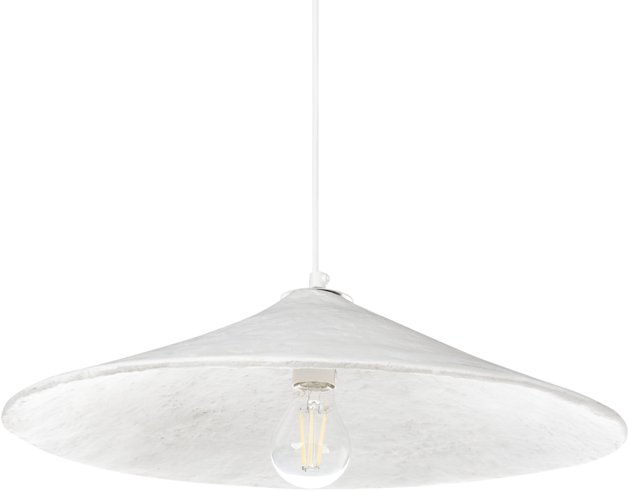 Hängeleuchte PORONGOS Pappmaché Weiß Bild 1