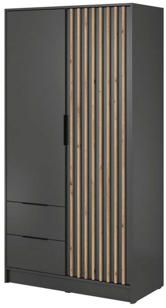 Compleo Kleiderschrank LISA Drehtürenschrank mit Lamellen, 2-türige Schrank, 100 cm Bild 1