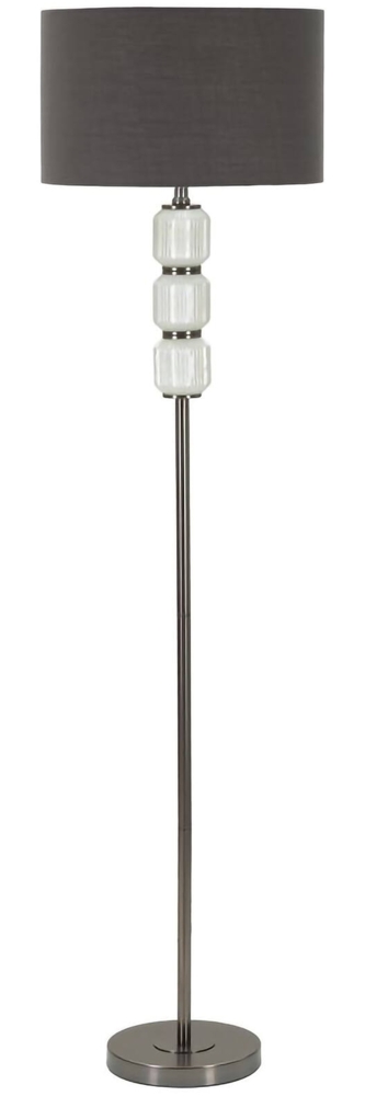 Dmora Stehlampe Andevenno, Bodenlicht, Lampe, Stehleuchte, 43x43 h163 cm, Weiß und Grau Bild 1