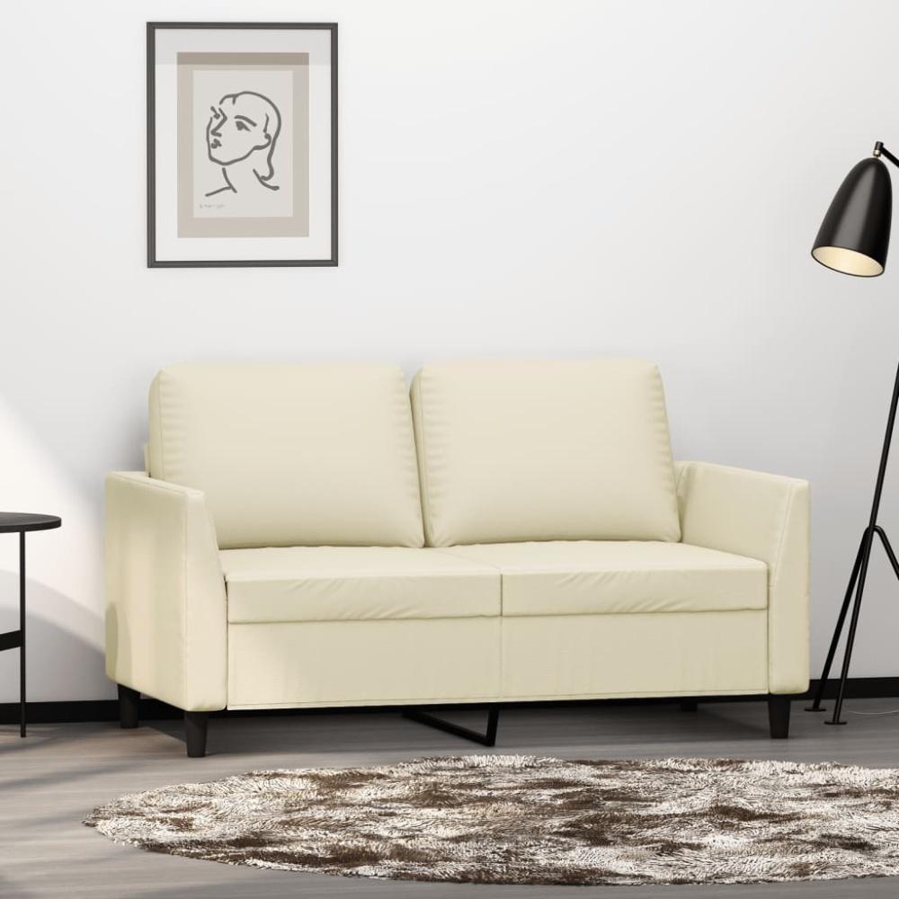 vidaXL 2-Sitzer-Sofa Creme 120 cm Kunstleder 359329 Bild 1