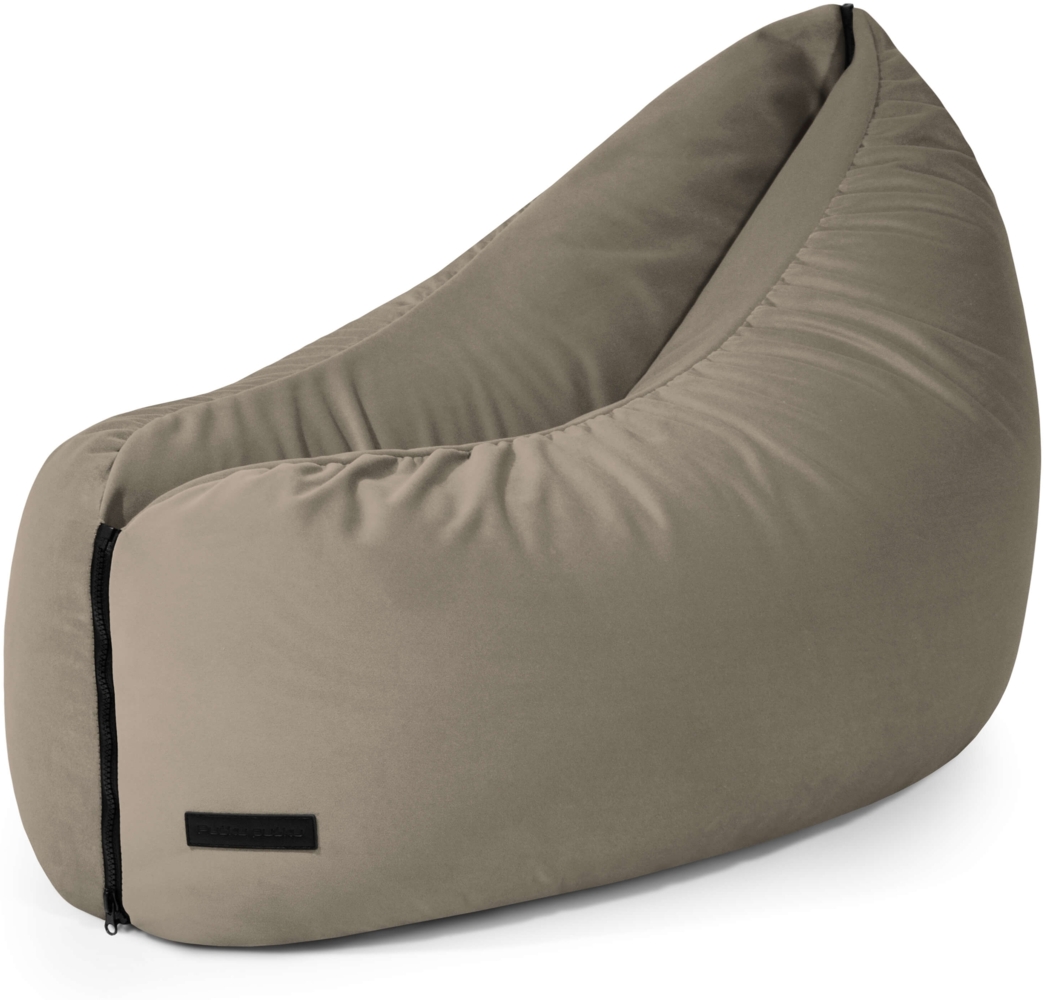 Sitzsack Clip Clap 90, Bezugstoff - Barcelona, 100% Polyester, Taupe, 60x90x70 Bild 1