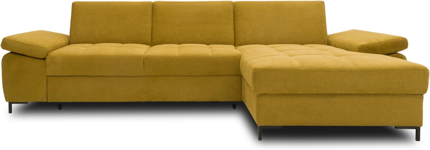 DOMO Collection Capelo FK, Ecksofa mit Armlehnfunktion, Federkern, Microfaser senf, 297 x 160 cm Bild 1