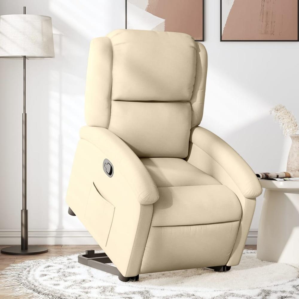 vidaXL Relaxsessel mit Aufstehhilfe Creme Stoff 3204173 Bild 1