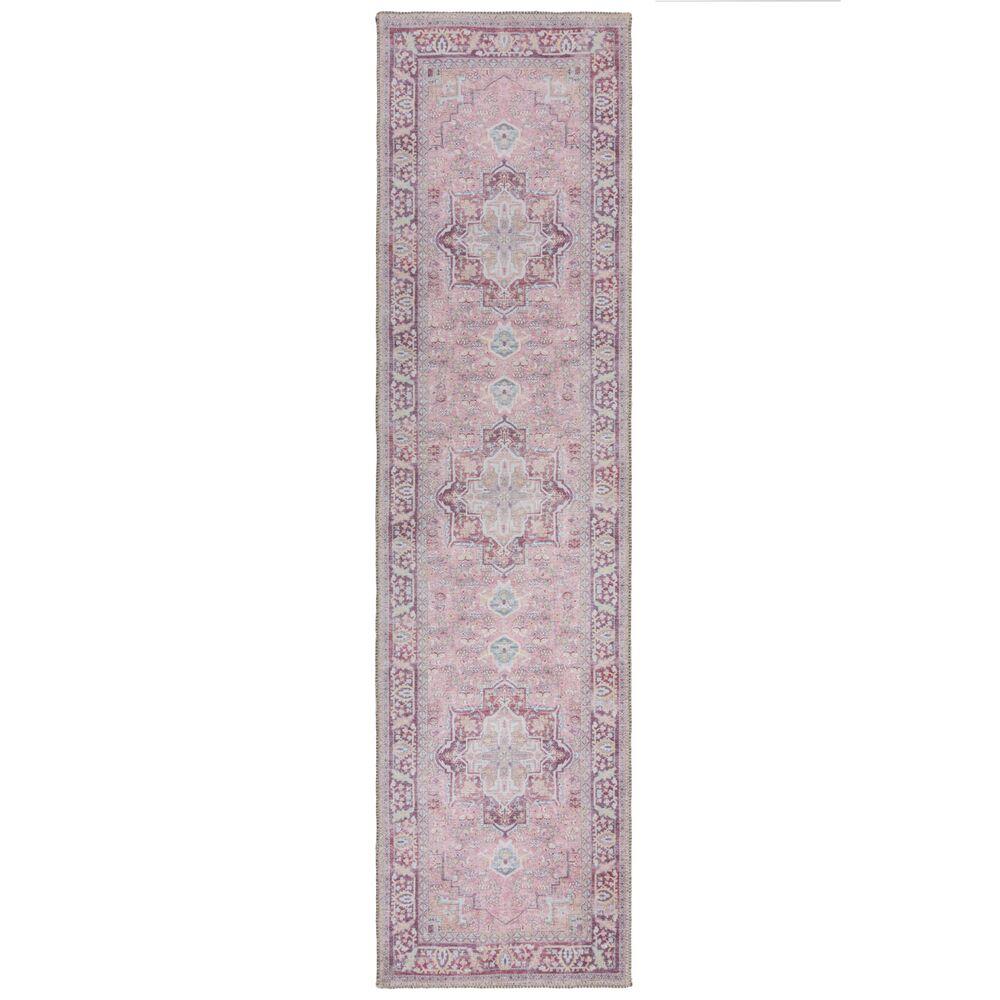 Maschinenwaschbarer Traditioneller Vintage-Teppich aus recycelten Fasern, rutschfest - HALD Kollektion von Kadima Design. Farbe: Rosa, Größe: 60x230 cm Bild 1