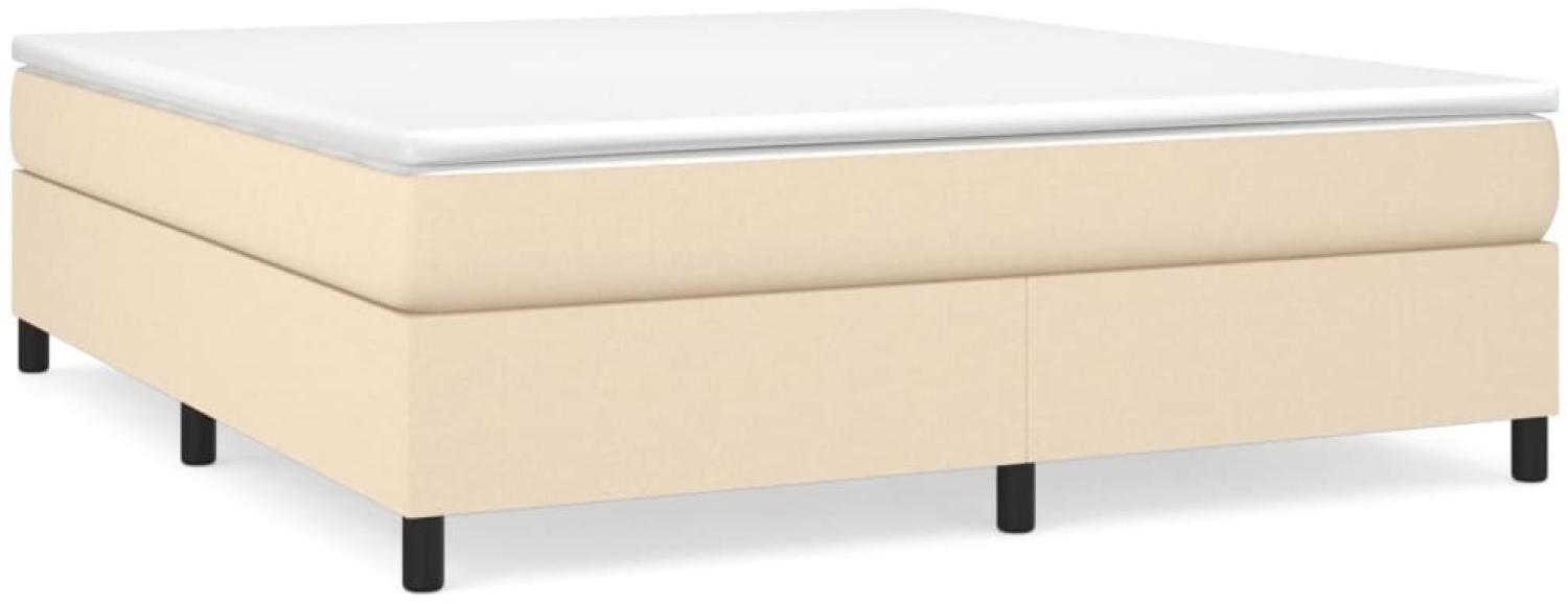 vidaXL Boxspringbett mit Matratze Creme 160x200 cm Stoff, Härtegrad: H2 [3144436] Bild 1