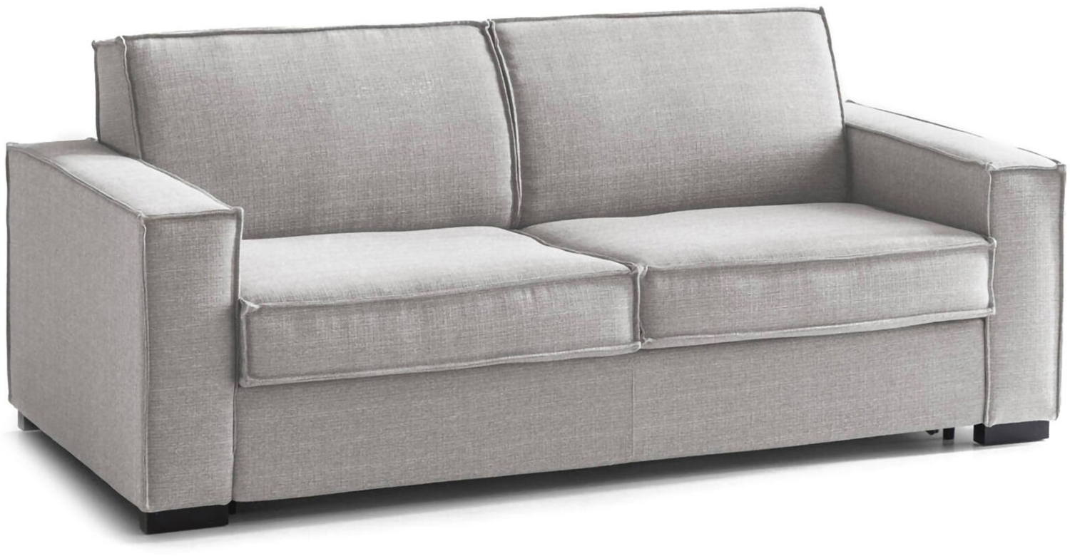 Dmora 3-Sitzer Schlafsofa Adalberto, Wohnzimmersofa mit drehbarer Öffnung, gepolsterter Stoff, schmale Armlehnen, 100 % Made in Italy, 200 x 95 x 90 cm, Grau Bild 1