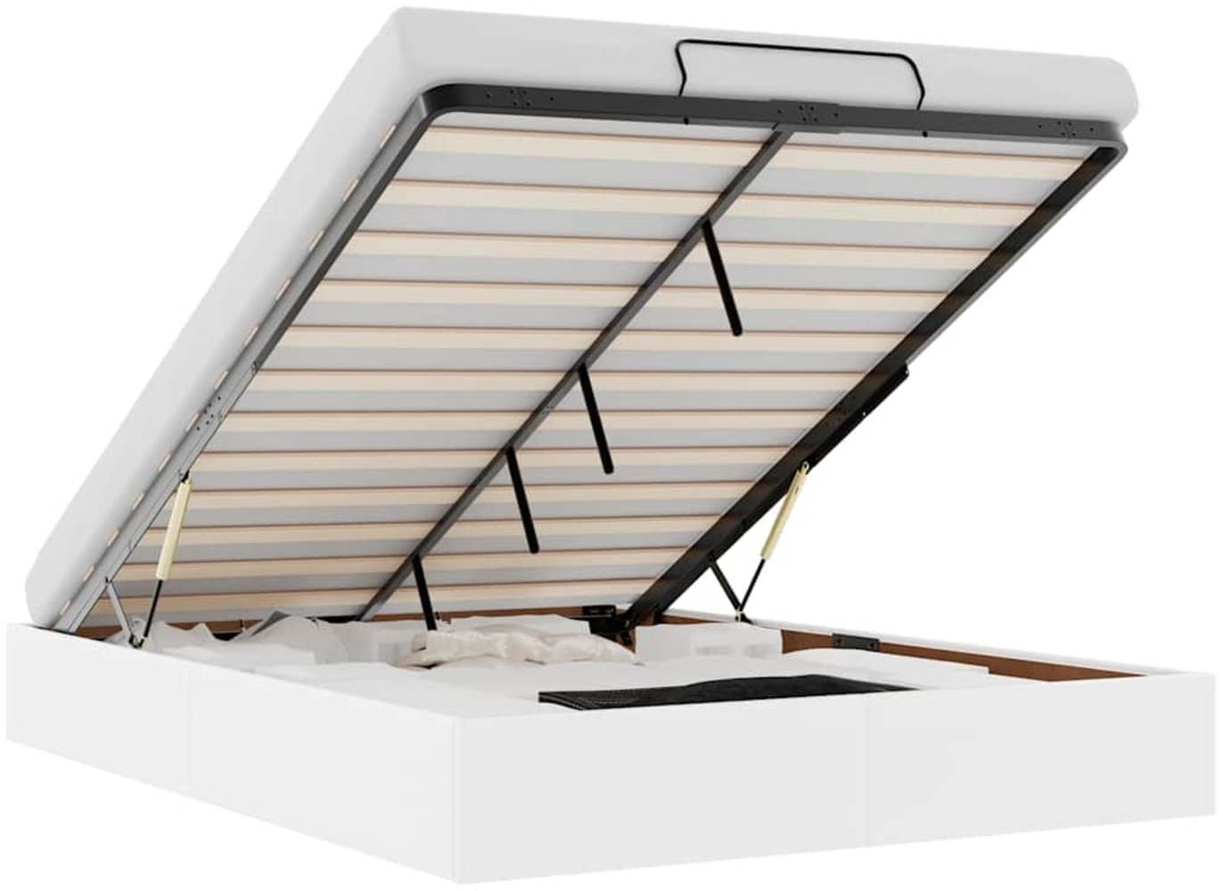 vidaXL Ottoman-Bett ohne Matratze Weiß 140x190 cm Kunstleder 3310800 Bild 1