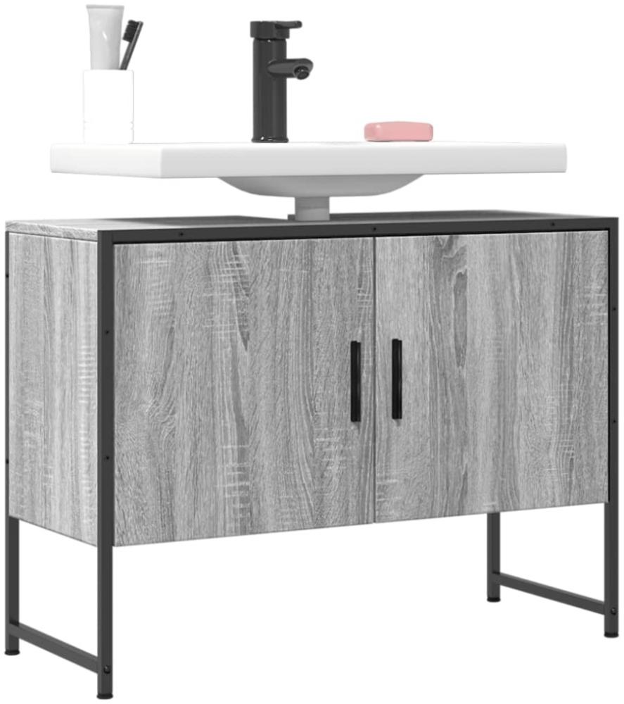 vidaXL Waschbeckenunterschrank Grau Sonoma 80x33x60 cm Holzwerkstoff 842464 Bild 1