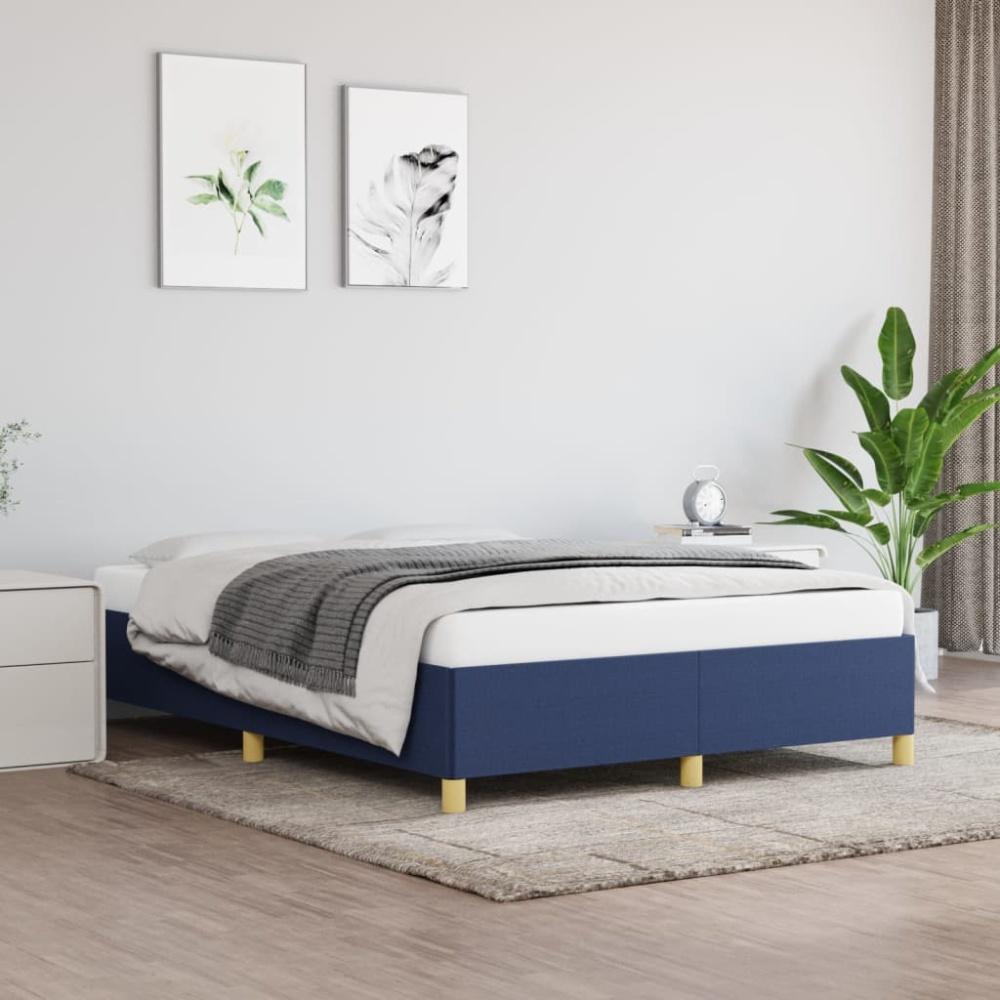 Bettgestell Blau 140x190 cm Stoff [347163] Bild 1