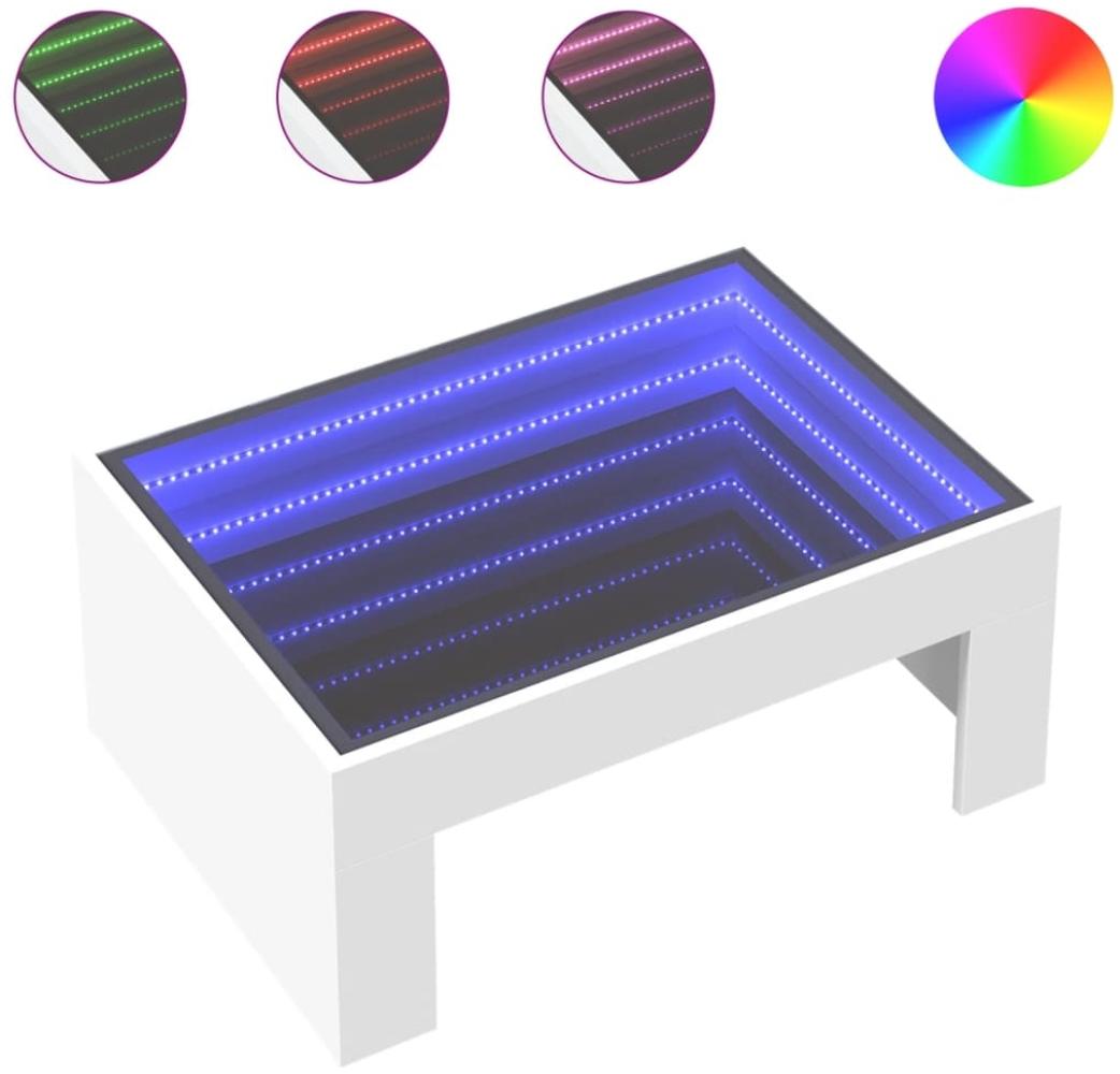 vidaXL Couchtisch mit Infinity-LED Weiß 70x50x30 cm 847609 Bild 1