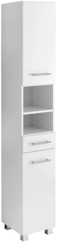 Hochschrank >Porta< in Hochglanz-Weiß - 30x180x35cm (BxHxT) Bild 1