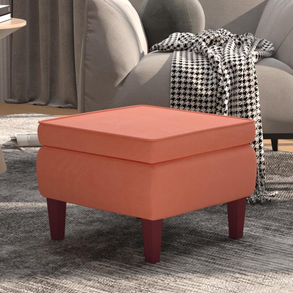 vidaXL Hocker mit Holzbeinen Rosa Samt [329461] Bild 1