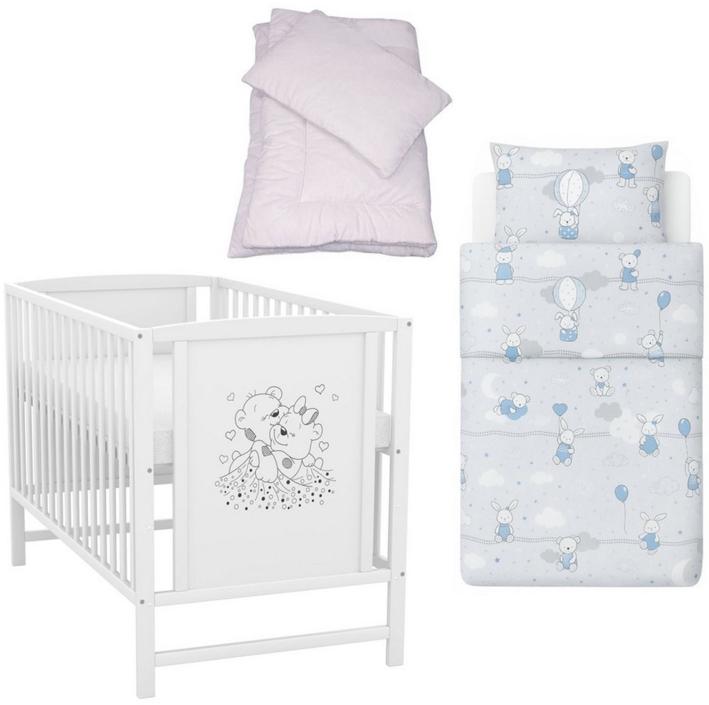 Baby-Delux Komplettbett Babybett Mia Komplettset, 7-tlg, Kinderbett 60x120 cm weiß, Bettset verschiedene Designs Bild 1