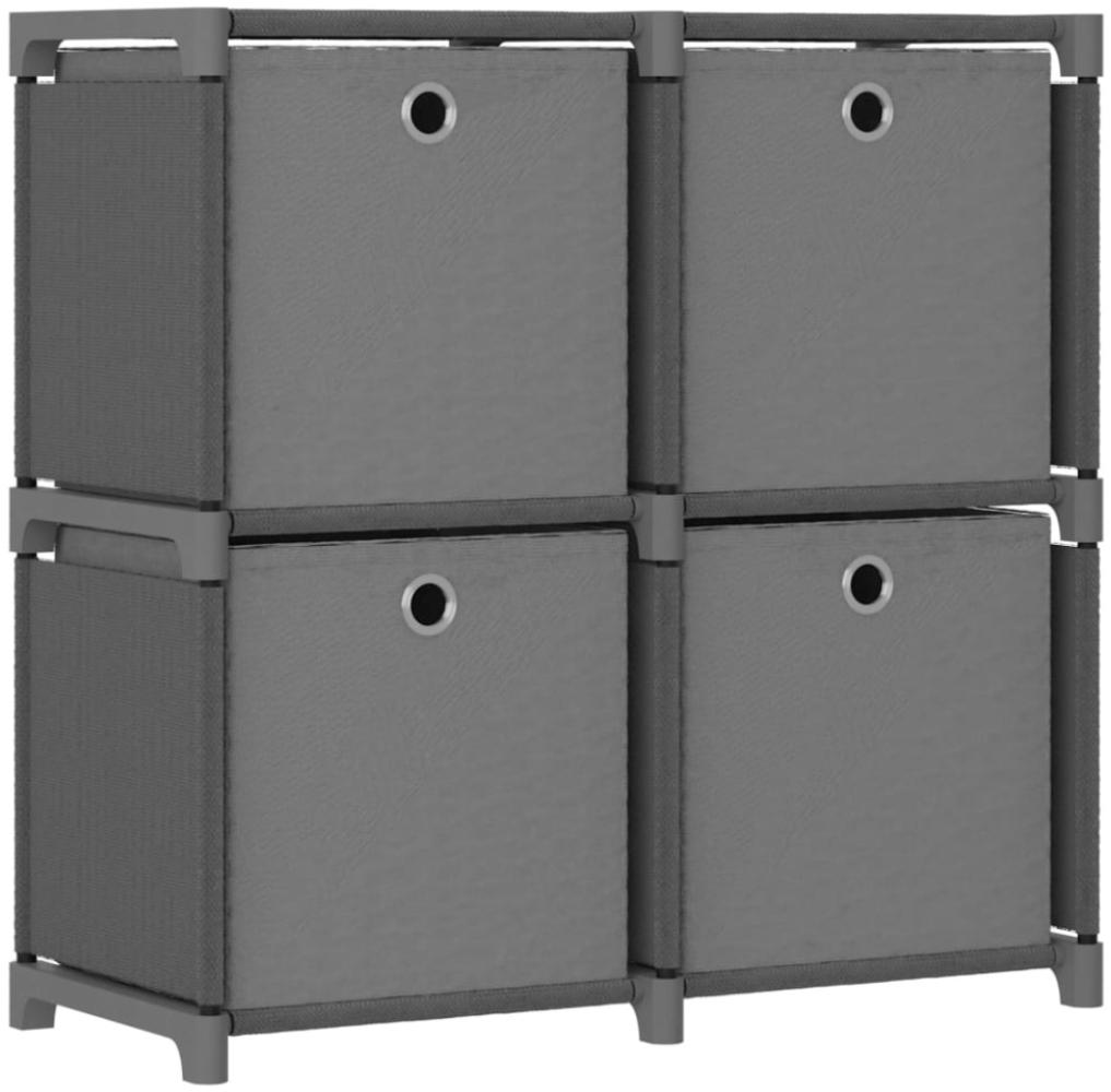 vidaXL Würfelregal mit 4 Boxen Grau 69x30x72,5 cm Stoff 322601 Bild 1