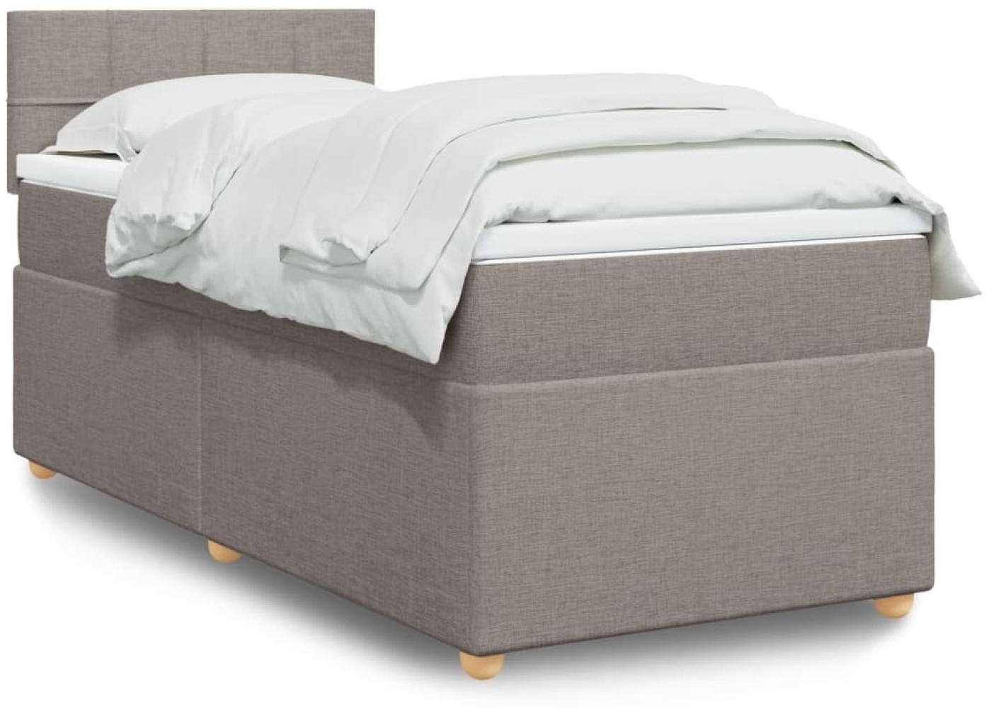 vidaXL Boxspringbett mit Matratze Taupe 90x200 cm Stoff 3288867 Bild 1