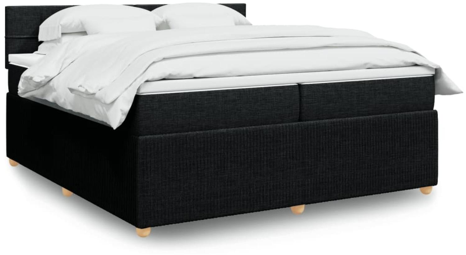 vidaXL Boxspringbett mit Matratze Schwarz 200x200 cm Stoff 3289865 Bild 1