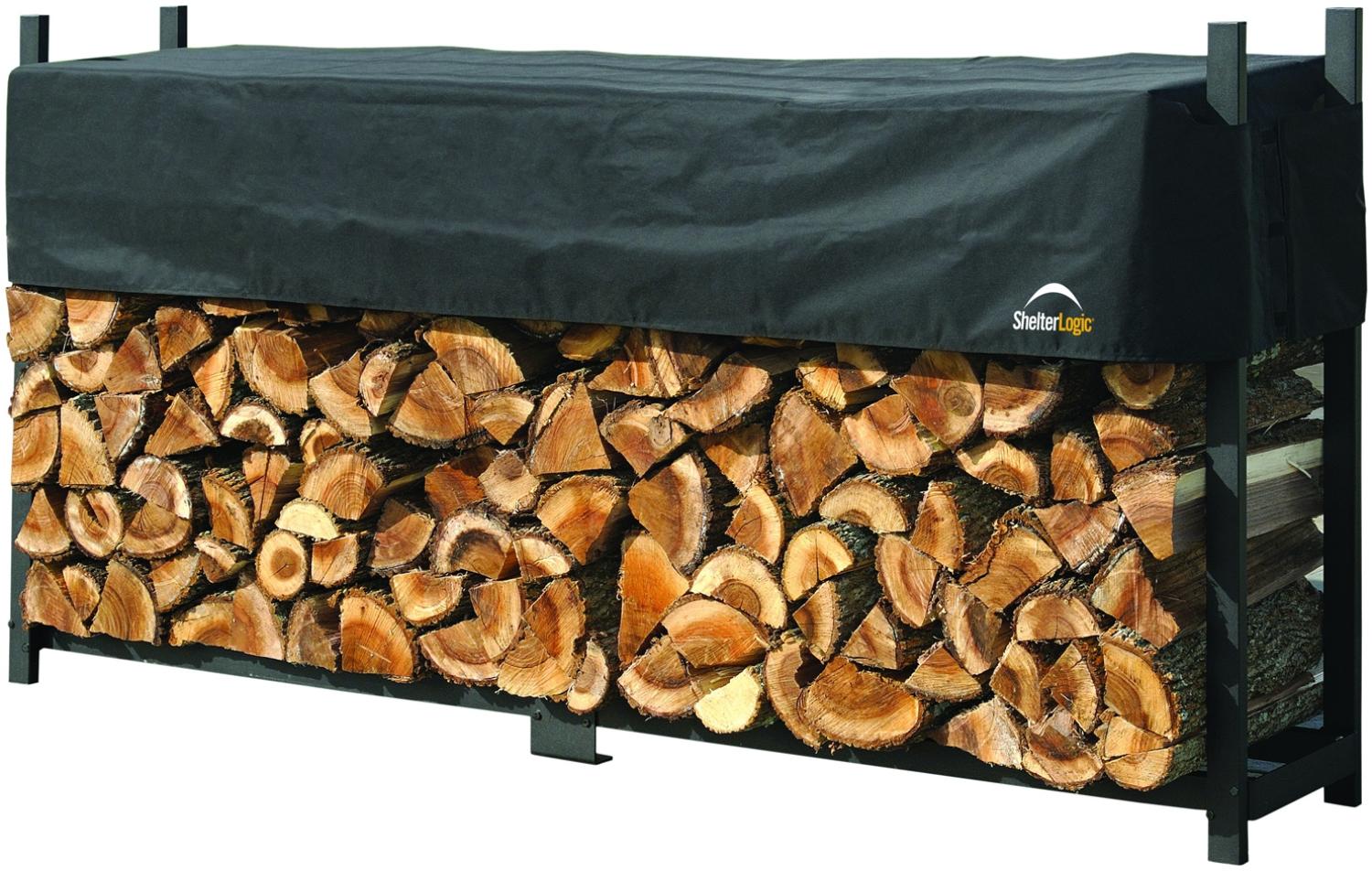 ShelterLogic Stahl Kaminholzregal inkl. Abdeckung | Schwarz | 36x240x119 cm Bild 1