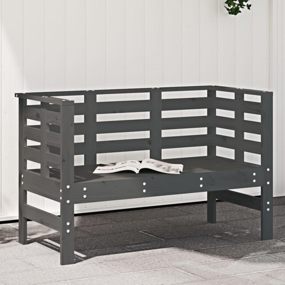 vidaXL Gartenbank Grau 111,5x53x71 cm Massivholz Kiefer 825137 Bild 1