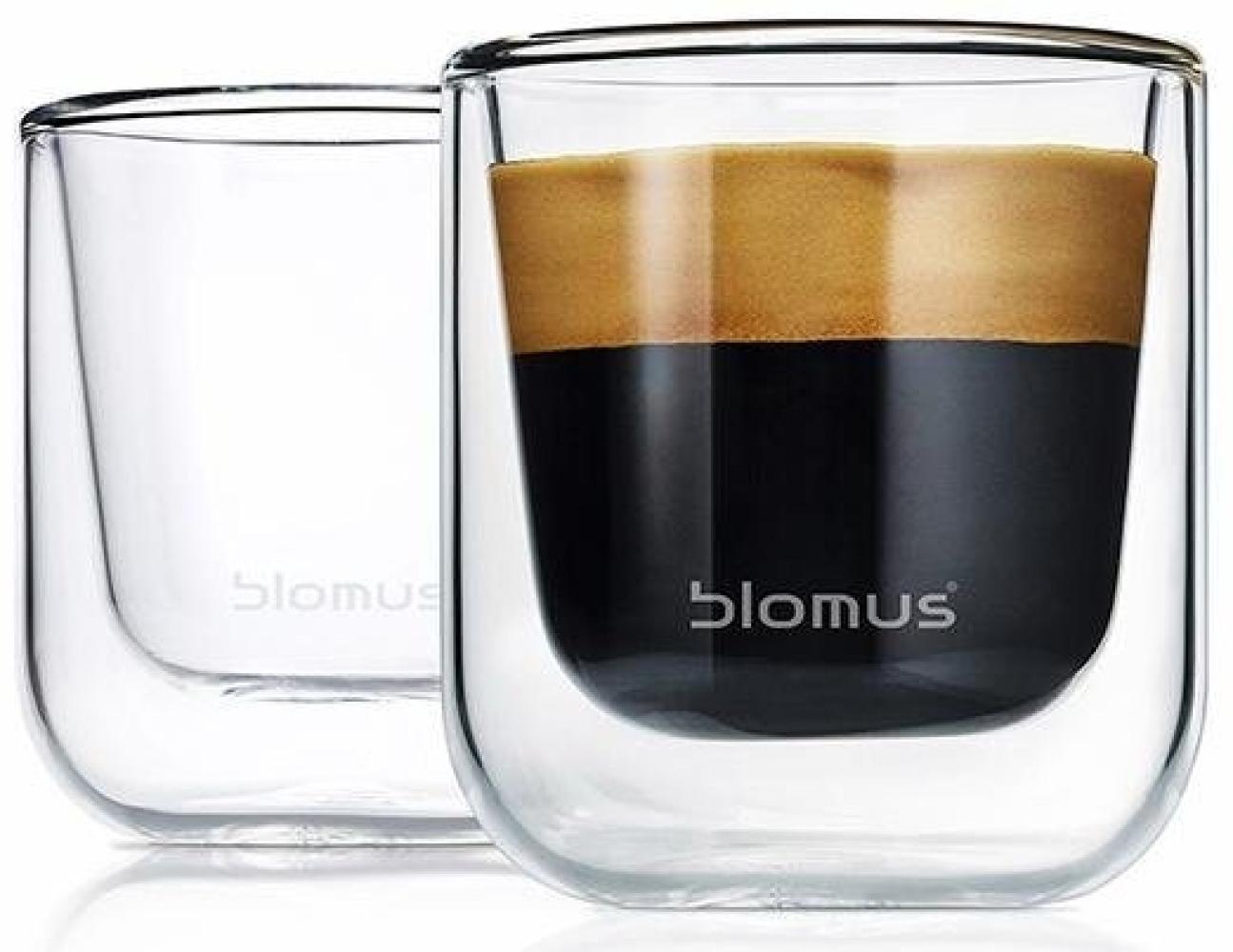 Blomus Nero Espressogläser-Set, 2-tlg, Thermo-Espressogläser, Espressobecher, Glas, Becher, 80 ml, 63652 Bild 1