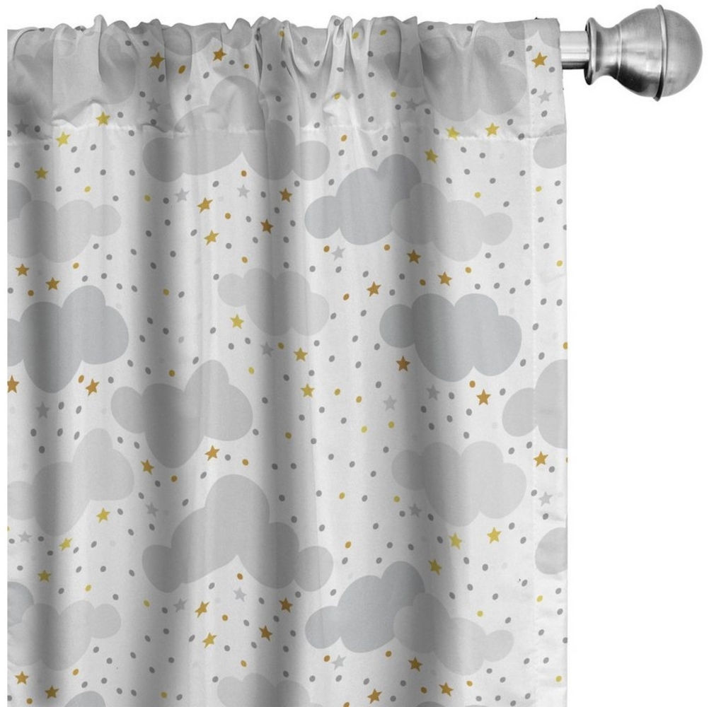Abakuhaus Gardine Vorhang für Wohnzimmer Schlafzimmer Dekor, Microfaser, Wolken Dreamy Himmel mit Punkten Sterne Bild 1