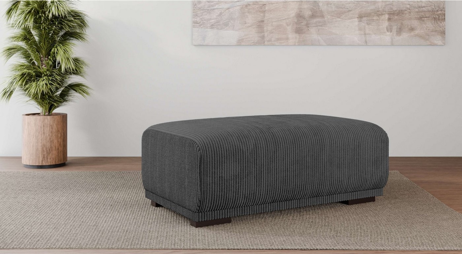 Home affaire Polsterhocker BORNHOLM, großer Hocker passend zur Serie, Maße B/T/H: 122/72/46 cm, mit Wellenfederung, in hochwertiger Verarbeitung Bild 1