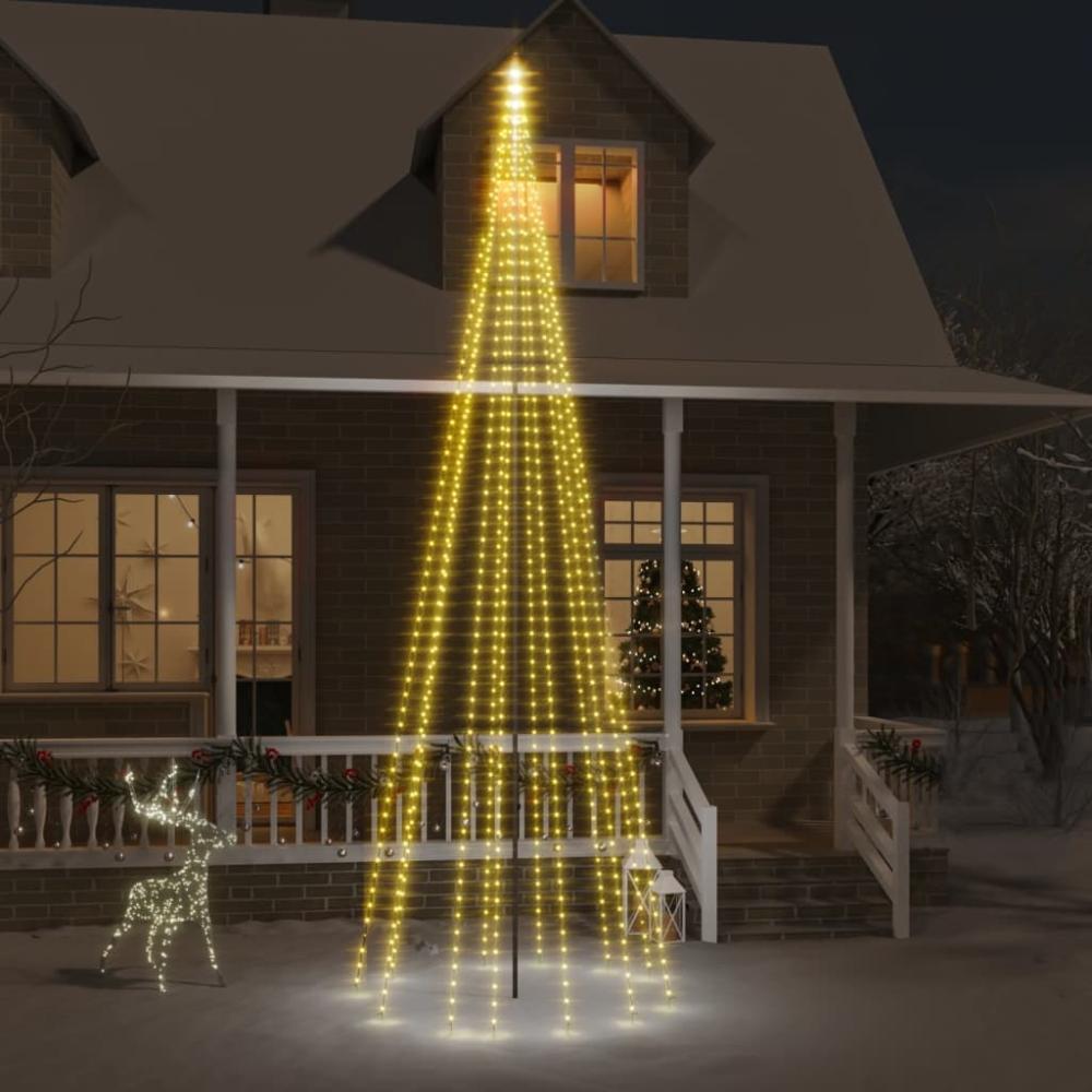 vidaXL LED-Weihnachtsbaum für Fahnenmast Warmweiß 732 LEDs 500 cm 343526 Bild 1