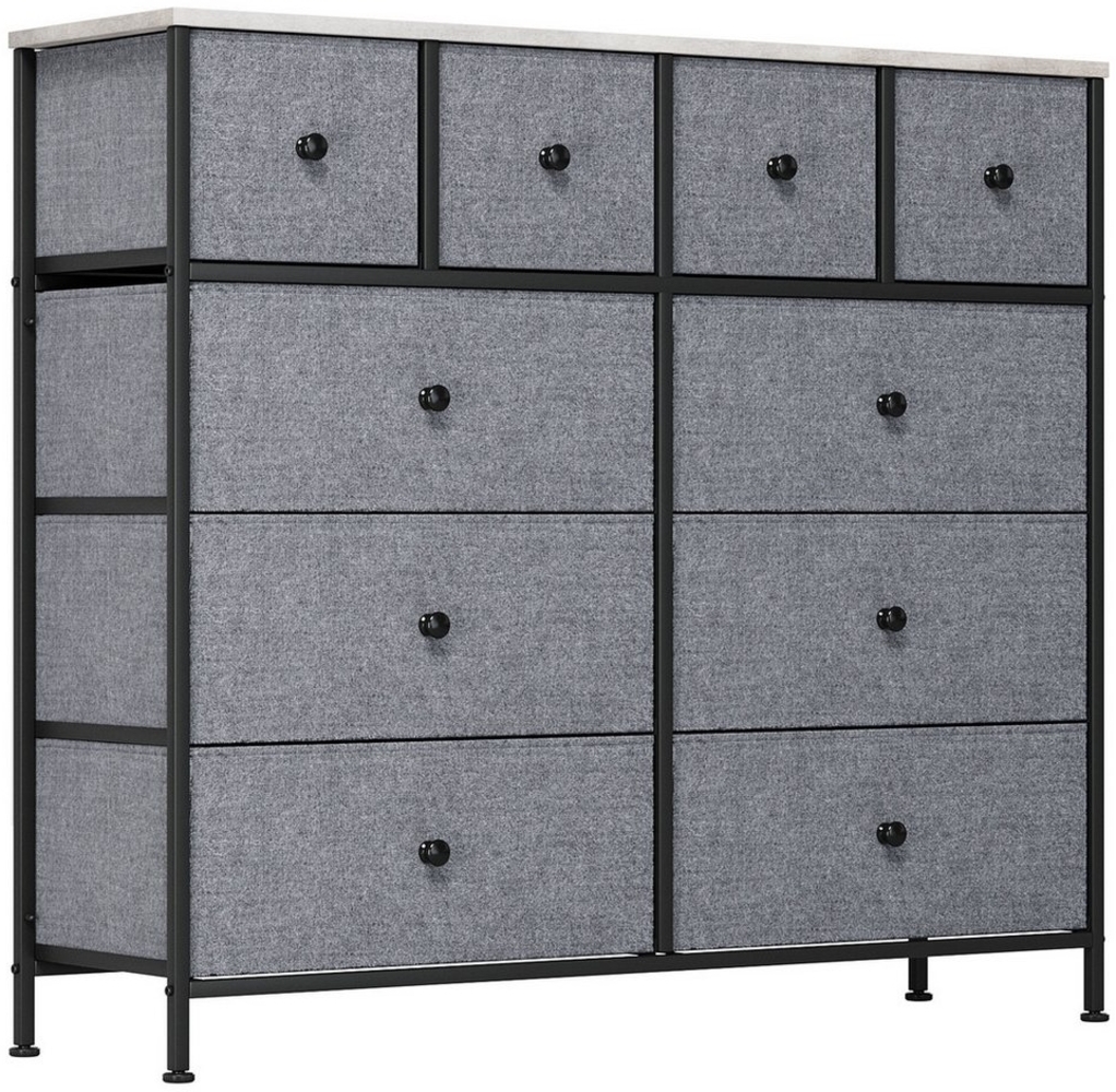 TLGREEN Stauraumschrank,Kommode mit Stoffschubladen,Aufbewahrungsschrank, (Schubladen aus Stoff, Metallrahmen, industrieller Stil) für Wohnzimmer, Flur, Schlafzimmer Bild 1