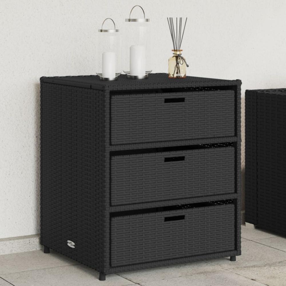 vidaXL Gartenschrank Schwarz 55x59x69 cm Poly Rattan 365555 Bild 1