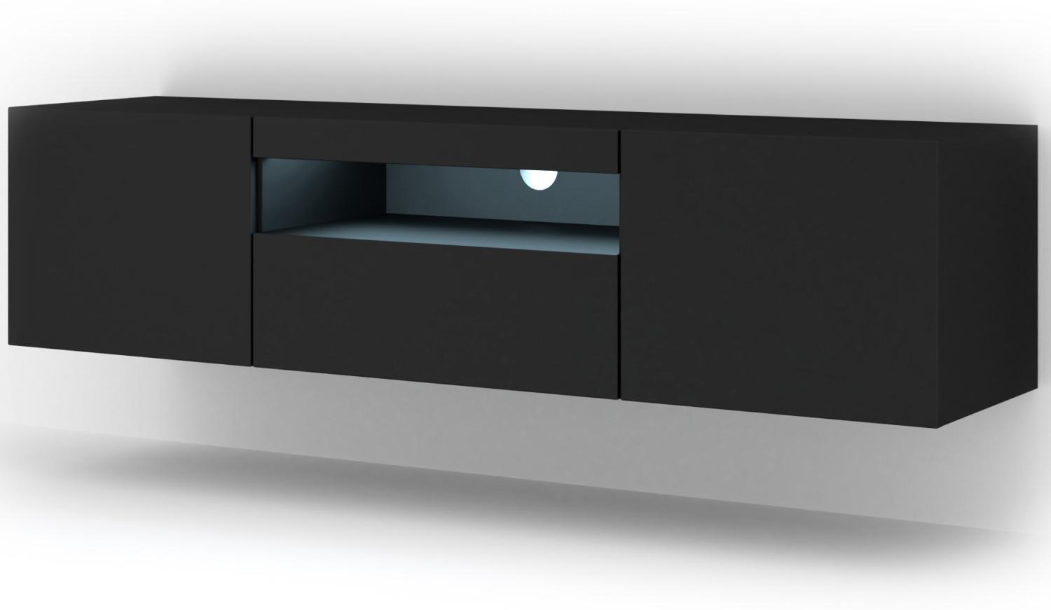 TV-Schrank AURA 150 cm schwarz matt + LED Bild 1