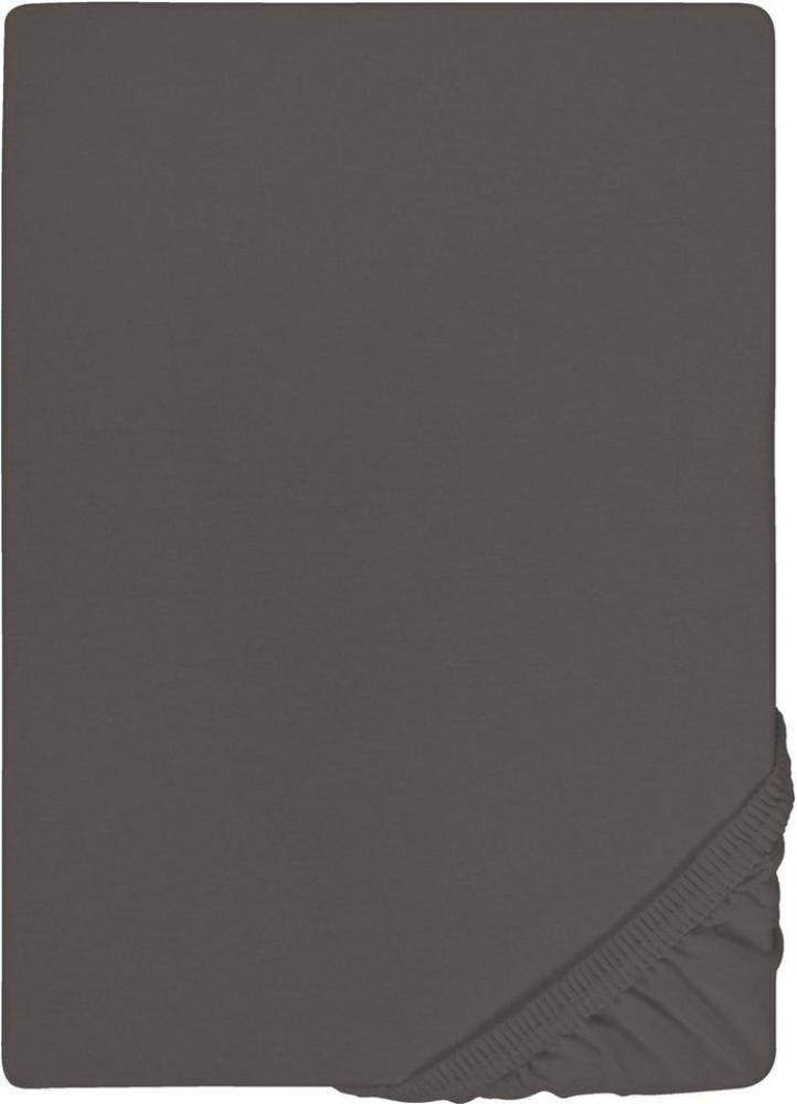 Biberna Jersey Elasthan Topper Spannbettlaken 140x200 cm - 160x220 cm Dunkel Grau Bild 1