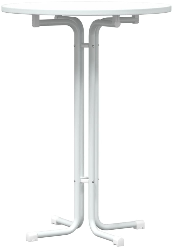 vidaXL Esstisch Weiß Ø80x110 cm Holzwerkstoff und Stahl 4008304 Bild 1