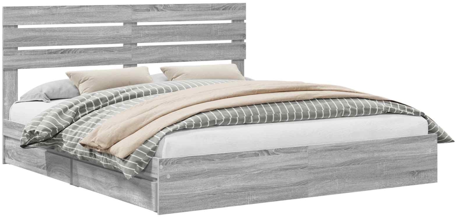 vidaXL Aufbewahrungsbett Graues Sonoma 180x200 cm Holzwerkstoff 3411553 Bild 1