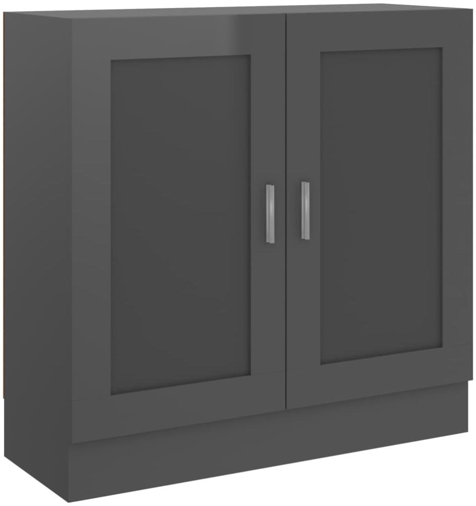 vidaXL Bücherschrank Hochglanz-Grau 82,5 x 30,5 x 80 cm Spanplatte Bild 1