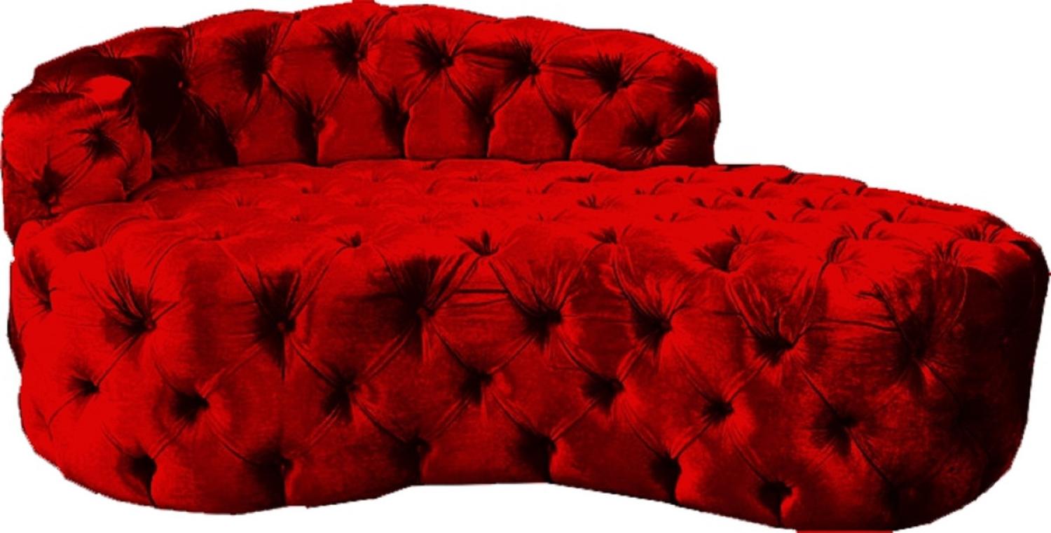 Casa Padrino Luxus Chesterfield Samt Chaiselongue Bordeauxrot Bild 1