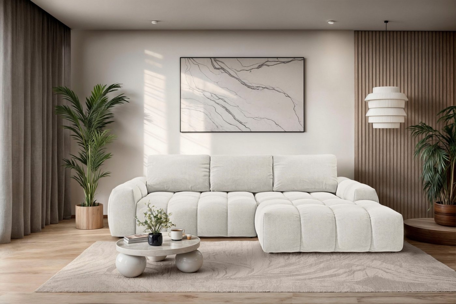 OTTO home Ecksofa AZITA klein optionale Schlafsofa mit Bettkasten, B/T/H: 270/166,5/84cm, L-Form mit Wellenunterfederung, Bubble-Optik Bild 1