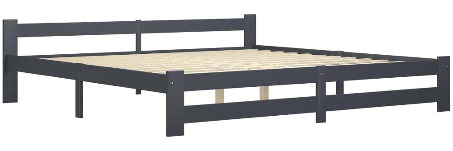 vidaXL Massivholzbett Dunkelgrau Kiefer 200x200 cm 322025 Bild 1
