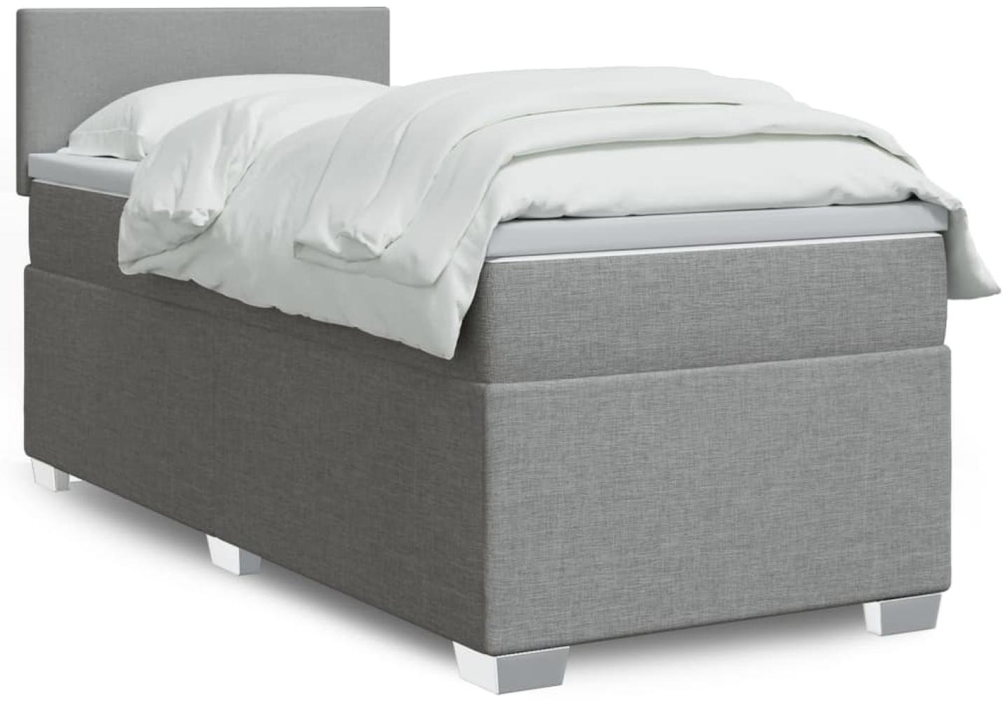 vidaXL Boxspringbett mit Matratze Hellgrau 80x200 cm Stoff 3288008 Bild 1