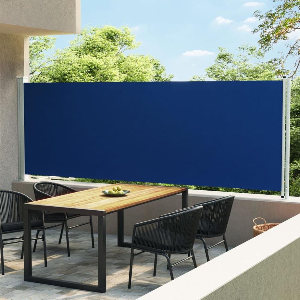 vidaXL Seitenmarkise Ausziehbar 160x600 cm Blau 317960 Bild 1