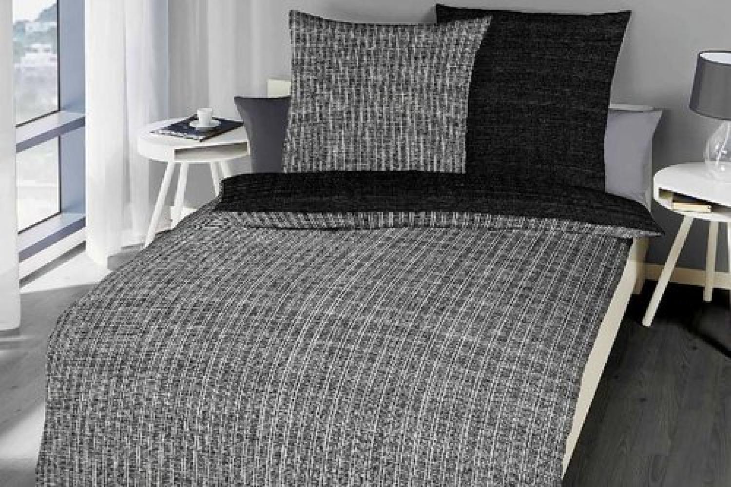 Kaeppel Mako Satin Wendebettwäsche Eternity Combo 155x220 cm schwarz Bild 1